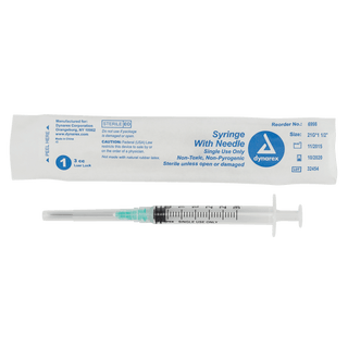 Syringes With Needle - 3cc - 25G, 1" Needle | Quantity - 1x CS