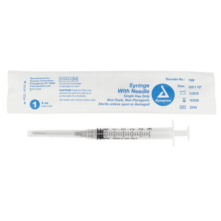 Syringes With Needle - 3cc - 25G, 1" Needle | Quantity - 1x CS