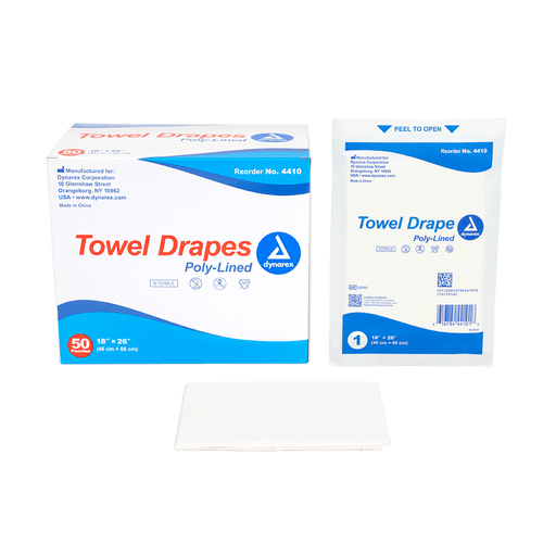 Disposable Towel Drapes Fenestrated - Sterile, 18" x 26", 6/50/cs | Quantity - 1x CS