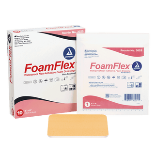 FoamFlex™ Non-Adhesive Waterproof Foam Dressing - 6"x6" | Quantity - 1x CS