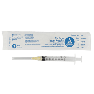 Syringes With Needle - 3cc - 25G, 1" Needle | Quantity - 1x CS