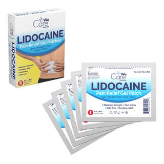 Lidocaine Pain Relief Gel Patches - Back/Shoulders/Neck/Knees/Elbows - 3.9 x 5.5in | Quantity - 1x CS