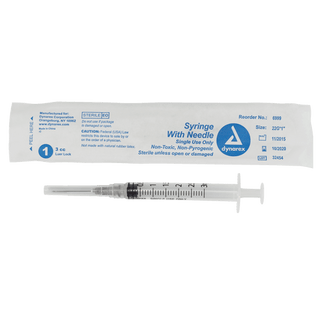 Syringes With Needle - 3cc - 25G, 1" Needle | Quantity - 1x CS