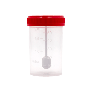 Stool Specimen Container with Spoon, Sterile, 60ml | Quantity - 1x CS