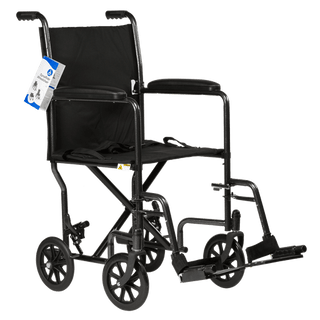 DynaRide™ Transport Wheelchair with Swing-Away Foot Rest and Fixed Full Arm - 19" Seat | Quantity - 1x CS