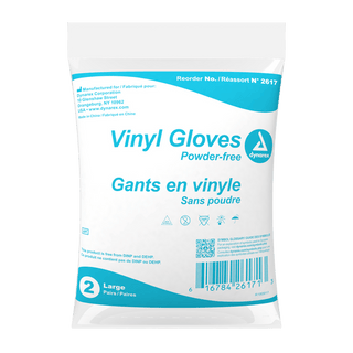 Vinyl Gloves in a Bag- Lg, 2 pairs | Quantity - 1x CS