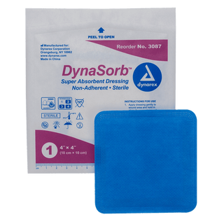 DynaSorb Super Absorbent Dressings - Self-Adherent - 6"x6" | Quantity - 1x CS