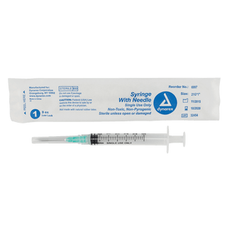 Syringes With Needle - 3cc - 25G, 1" Needle | Quantity - 1x CS