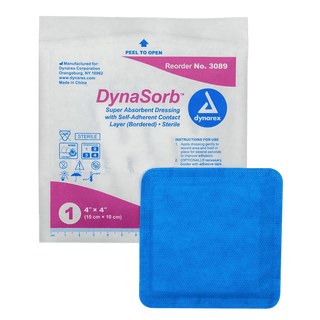 DynaSorb Super Absorbent Dressings - Self-Adherent - 6"x6" | Quantity - 1x CS