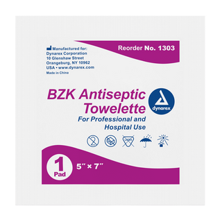 BZK Antiseptic Towelettes, 5" x 7" | Quantity - 1x CS