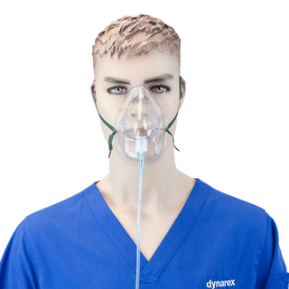 Elongated Oxygen Mask – Medium-Concentration w/ 7ft (2.1 m) Tubing with Universal Connector – Pediatric | Quantity - 1x CS