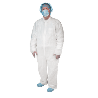 Disposable Coveralls — Universal Size, White | Quantity - 1x CS