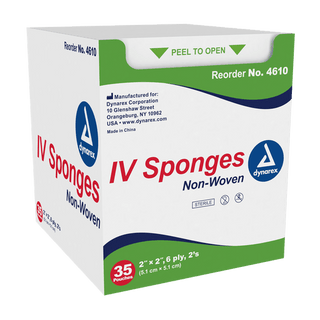 IV Sponge 2in x 2in - 6 Ply - 2/pouch | Quantity - 1x CS