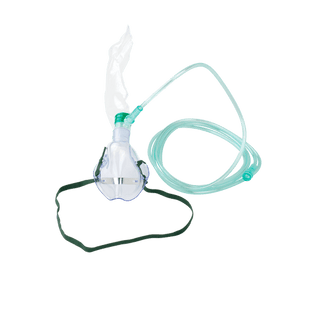 Elongated Oxygen Mask – High-Concentration w/ 7ft (2.1m) Tubing with Standard Connector and 600 mL Reservoir  Bag – Pediatric | Quantity - 1x CS