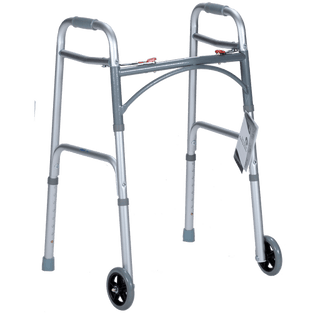 Junior Two Button Folding Walker with 5inch Wheels | Quantity - 1x CS