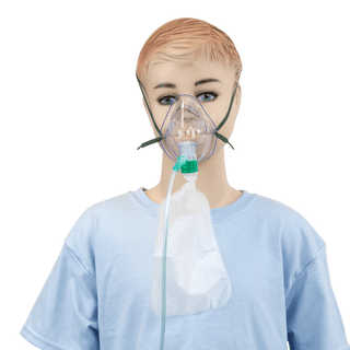 Elongated Oxygen Mask – High-Concentration w/ 7ft (2.1m) Tubing with Standard Connector and 600 mL Reservoir  Bag – Pediatric | Quantity - 1x CS