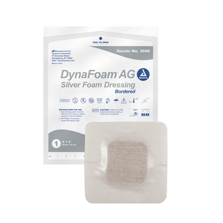 DynaFoam™ AG Bordered Silver Foam Dressing - 4"x4" | Quantity - 1x CS