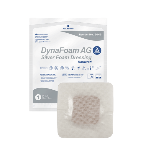 DynaFoam AG - Bordered Silver Foam, 4" x 4", 10/10/cs | Quantity - 1x CS