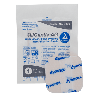 SiliGentle™ AG Silver Silicone Foam Dressing - 6 x 6in | Quantity - 1x CS