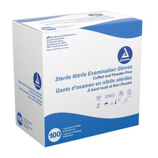 Sterile Nitrile Examination Gloves- Powder Free - Pairs (Size L) | Quantity - 1x CS