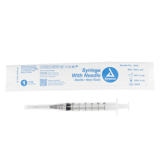 Syringes With Needle - 3cc - 25G, 1" Needle | Quantity - 1x CS