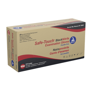 Safe-Touch Black Nitrile Exam Gloves- Powder-Free - XXL | Quantity - 1x CS