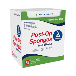 Post-Op Sponge 4 Ply Sterile 2's, 4" x 4" | Quantity - 1x CS