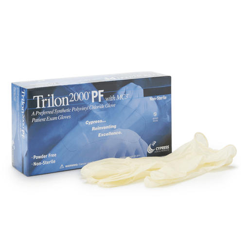 Trilon 2000® PF with MC3® Stretch Vinyl Exam Glove, Large, Ivory | Quantity - 1x CS