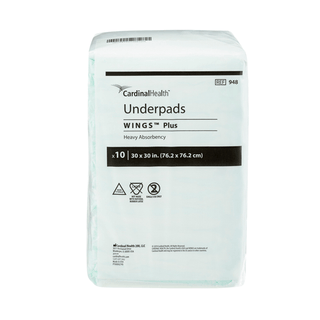 Wings Plus Underpads, Disposable, Heavy Absorbency, Beige, 30 X 30 Inch | Quantity - 1x BG