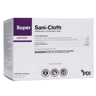 Super Sani-Cloth® Large Germicidal Disinfectant Wipes, Individual Packets | Quantity - 1x EA