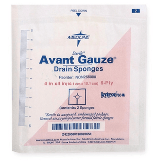 SPONGE, DRN AVANT 6PLY STR 4"X4" (25PK/BX 12BX/CS) | Quantity - 1x CS