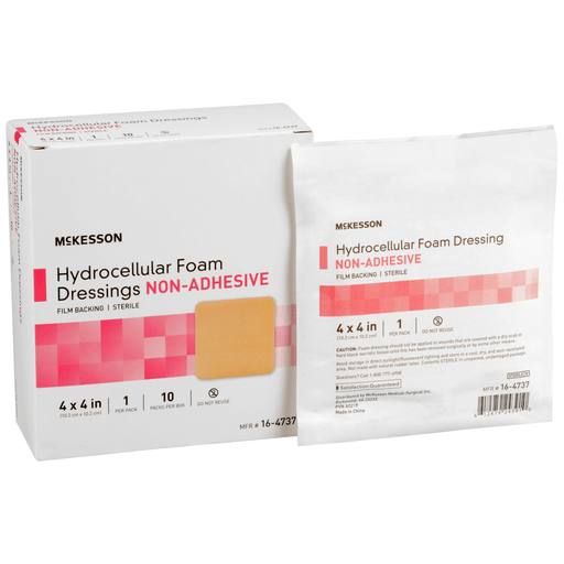 McKesson Nonadhesive without Border Foam Dressing, 4 x 4 Inch | Quantity - 1x EA
