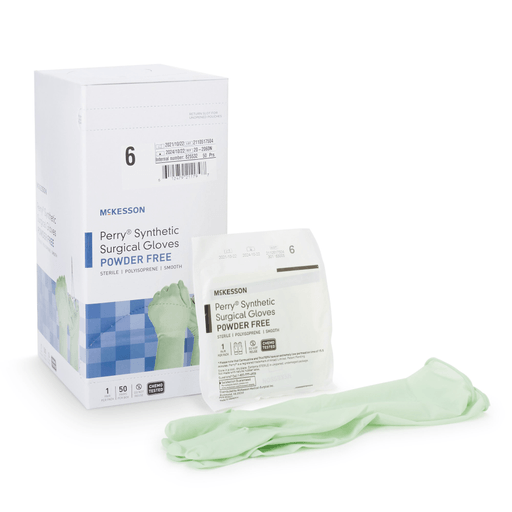 McKesson Perry® Performance Plus Polyisoprene Surgical Glove, Size 6, Green | Quantity - 1x CS
