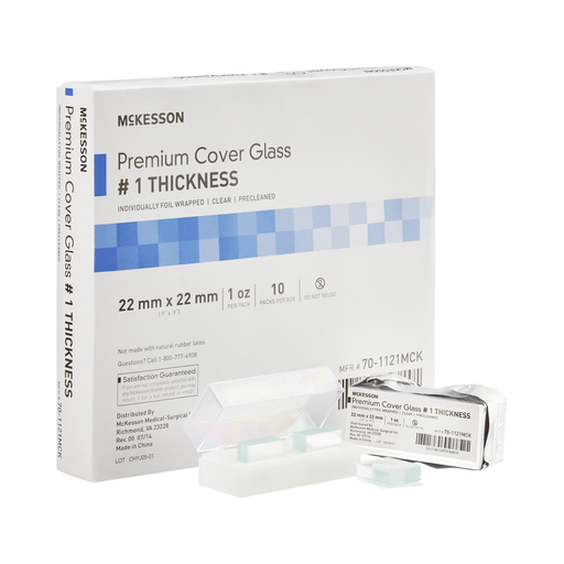 McKesson No. 1 Thickness Cover Glass, 22 x 22 mm | Quantity - 1x PK