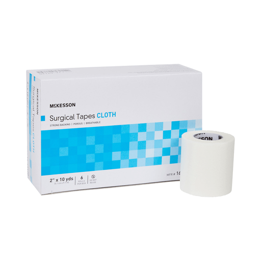 McKesson Silk-Like Cloth Medical Tape, 2 Inch x 10 Yard, White | Quantity - 1x BX