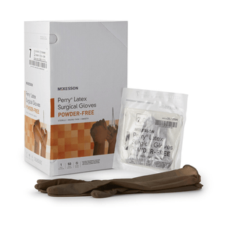 McKesson Perry® Latex Surgical Glove, Size 7, Brown | Quantity - 1x BX