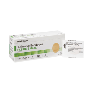 McKesson Oval Tan Adhesive Strip, 1 x 1-1/4 Inch | Quantity - 1x CS