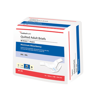 Wings Unisex Adult Incontinence Brief, Tab Closure, 3X-Large, Heavy Absorbency | Quantity - 1x CS