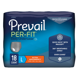 Prevail® Per-Fit® Men Adult Moderate Absorbent Underwear, Large, White | Quantity - 1x CS