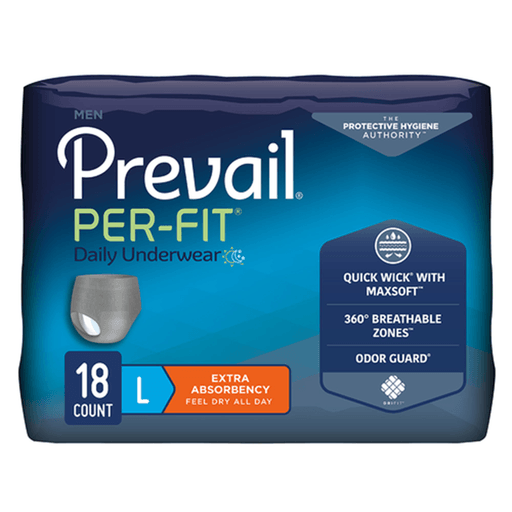 Prevail® Per-Fit® Men Adult Moderate Absorbent Underwear, Large, White | Quantity - 1x CS