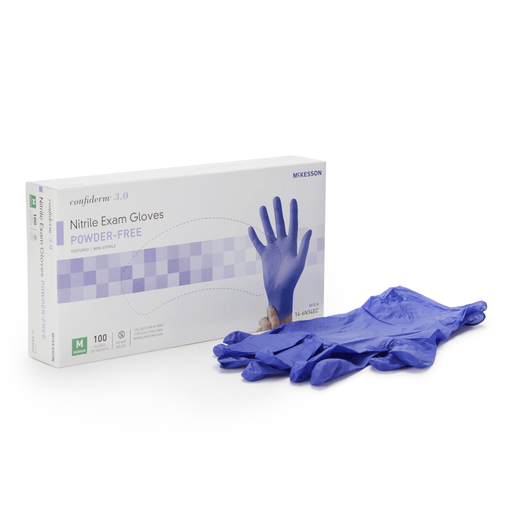 McKesson Confiderm® 3.0 Nitrile Exam Glove, Medium, Blue | Quantity - 1x CS