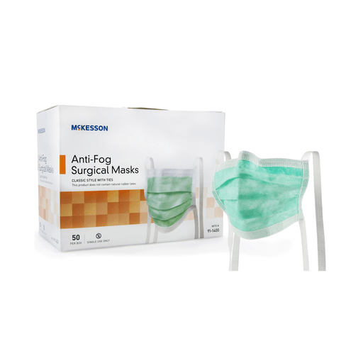 McKesson Classic Style Anti-Fog Surgical Mask, Green | Quantity - 1x CS