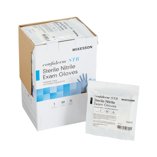 McKesson Confiderm® STR Nitrile Exam Glove, Extra Large, Blue | Quantity - 1x PR