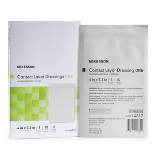 McKesson Silicone Wound Contact Layer Dressing, 4 x 7-2/5 Inch | Quantity - 1x EA