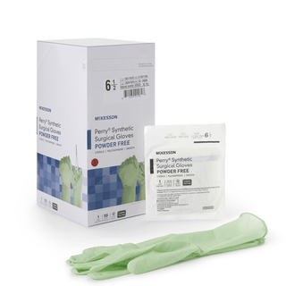 McKesson Perry® Performance Plus Polyisoprene Surgical Glove, Size 6.5, Green | Quantity - 1x CS