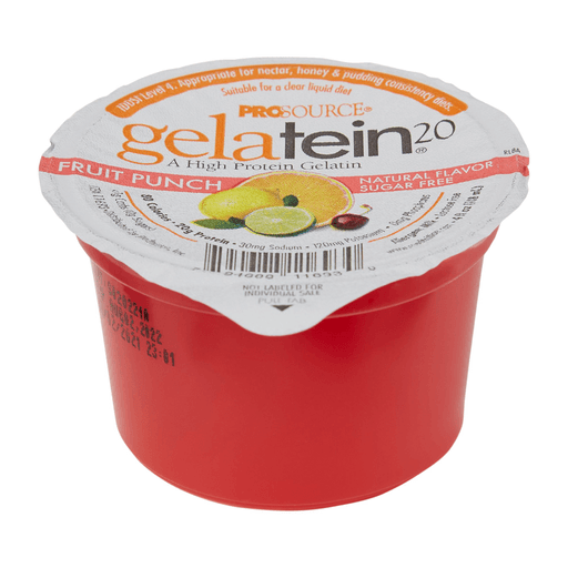 Gelatein® 20 Fruit Punch High Protein Gelatin, 4-ounce cup | Quantity - 1x CS