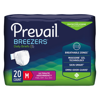Prevail® Breezers® Ultimate Absorbency Incontinence Briefs, Medium | Quantity - 1x CS