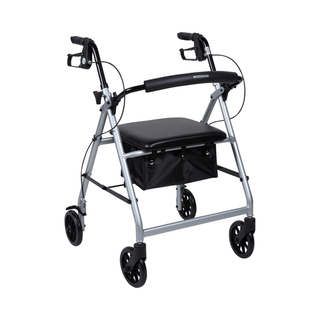 McKesson Folding Aluminum Four-Wheel Rollator, Silver | Quantity - 1x EA