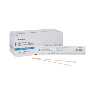 McKesson Sterile Swabsticks, Cotton Tip, 6 Inch Wood Shaft | Quantity - 1x BX