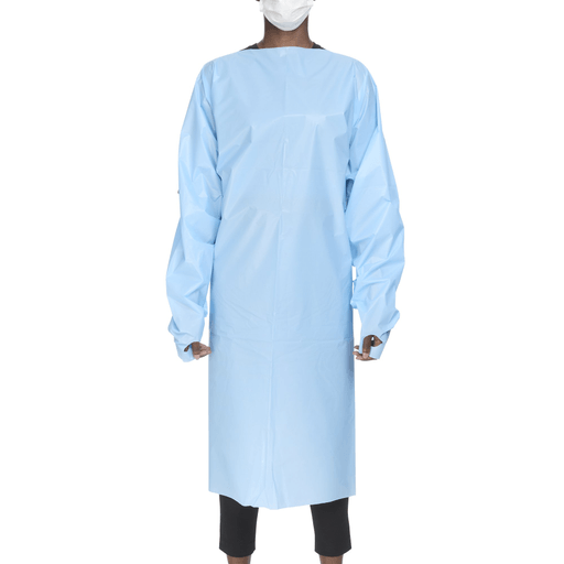 McKesson Open Back Over-the-Head Protective Procedure Gown, Universal, Blue | Quantity - 1x CS
